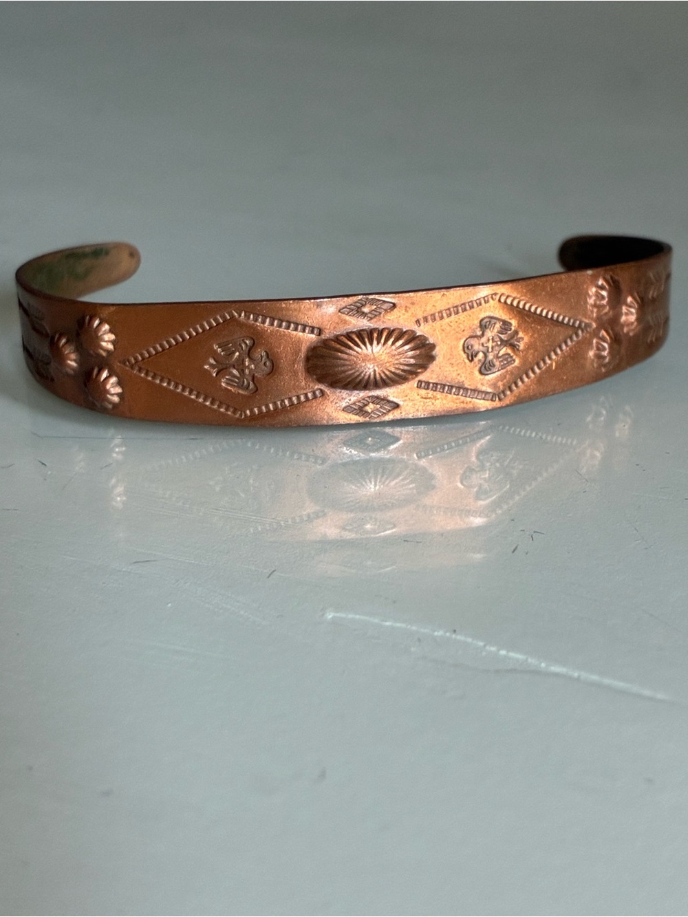 Vintage Bell Copper Thunderbird Cuff Bracelet